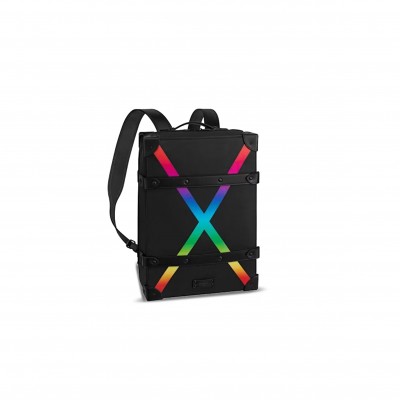LOUIS VUITTON MASTER SOFT TRUNK BACKPACK TAIGA PM BLACK & RAINBOW M30337 (36.6*27*14.5cm)